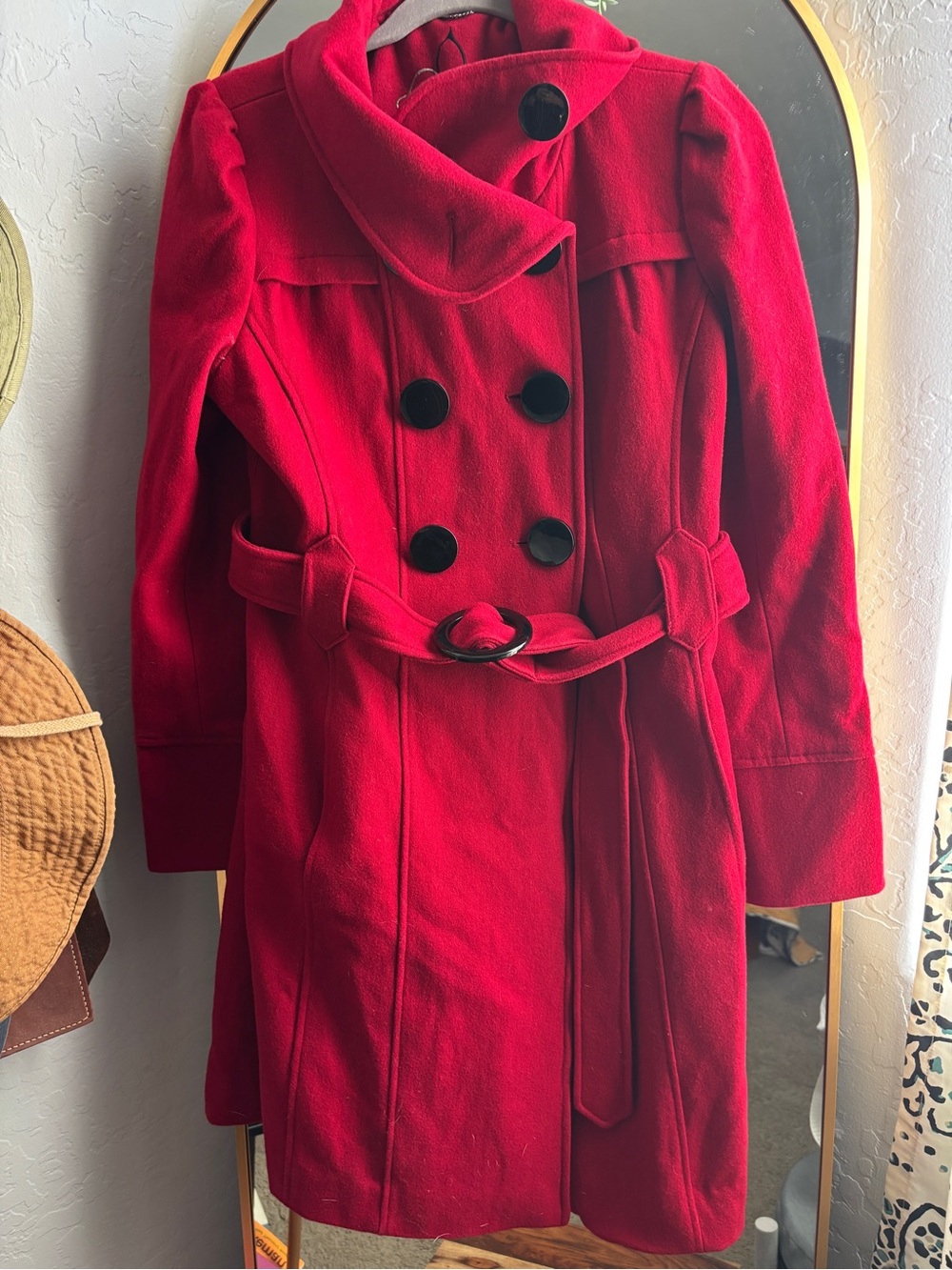 Y2K Red Peacoat
